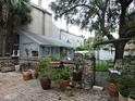 Beautiful brick backyard and vintage shed at 30 Society St, Charleston, SC 29401