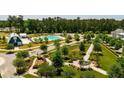 Aerial view of community amenities including pool, barn and recreational spaces at 93 French Garden Cir, Summerville, SC 29486