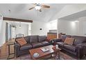 Comfortable living room featuring a ceiling fan, hardwood floors, and an open floor plan at 2831 Chicopee Dr, North Charleston, SC 29420