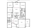 First-floor layout featuring spacious kitchen, primary bedroom, garage, screen porch and multiple bedrooms at 229 Huguenot Trl, Huger, SC 29450