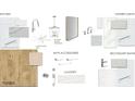 Selection of home materials including countertops, bathroom accessories, kitchen island pendant, and hardwood flooring at 778 Maynard Ln, Summerville, SC 29486
