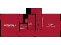 Layout of upper-level floor plan showing bedrooms, bath, and loft space at 464 White Magnolia St, Moncks Corner, SC 29461