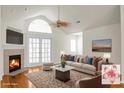 Staged living room with fireplace, plush seating, and stylish decor at 8800 Dorchester Rd # 2004, North Charleston, SC 29420