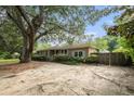 Single story brick home with light blue shutters and a large front yard at 943 Mikell Dr, Charleston, SC 29412