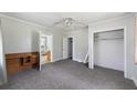 Bedroom with gray carpeting, a ceiling fan, a large closet and neutral walls at 1736 Central Ave, Summerville, SC 29483