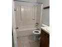Bathroom featuring a shower and tub combo with tile flooring at 106 Teddy Ct, Summerville, SC 29485