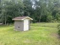 Brick storage shed in a well-manicured lawn surrounded by a vibrant green lawn at 379 Chestnut Rd, Walterboro, SC 29488