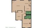Simple floor plan illustrating the layout of this home including bedrooms, bathrooms and living spaces at 7950 Parklane Ct # C, North Charleston, SC 29418