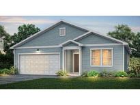 One-story home with light blue siding, white garage door, and landscaping at 752 Meadowbrook Ln, Summerville, SC 29486