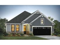 Gray Craftsman-style home with black garage door and landscaping at 8625 Connor Ct, North Charleston, SC 29406