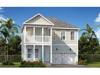Two-story home with gray siding, white trim, and a two-car garage at 350 Trailmore Ln, Summerville, SC 29486