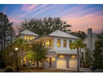 Two-story home with white siding, gray accents, and a three-car garage at 341 Bridgetown Pass, Mount Pleasant, SC 29464