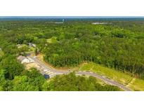 Aerial view of a new home community with wooded areas and paved roads at 1077 Crescent Cove Ln, Summerville, SC 29483