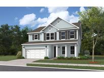 Two-story light blue house with brown roof and garage at 334 Hillman Trail Dr, Moncks Corner, SC 29461