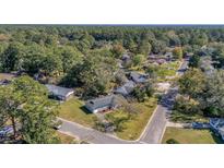 Aerial view showing a house in a tree-lined neighborhood at 115 Three Wood Ln, Summerville, SC 29483