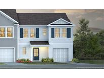 Two-story home with gray siding, navy blue accents, and a two-car garage at 248 Ivory Shadow Rd, Summerville, SC 29486