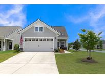 Gray house with a two-car garage and landscaped lawn at 455 Switchgrass Dr, Summerville, SC 29486