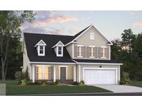 Two-story house with a neutral color scheme and a three-car garage at 143 Winding Grove Ln, Moncks Corner, SC 29461