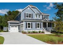 Two-story house with gray siding, a metal roof, and a large front yard at 748 Maynard Ln, Summerville, SC 29486