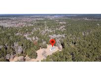 Aerial view of a house nestled in a wooded area at 8978 Victor Lincoln Rd, McClellanville, SC 29458