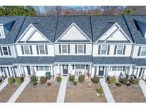 Charming townhomes featuring a symmetrical design, inviting entrances, and well-kept lawns at 393 Flyway Rd, Goose Creek, SC 29445
