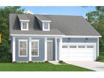 Charming single-story home featuring a welcoming facade, gray roof, and an attached two-car garage at 422 Evening Glow Ln, Summerville, SC 29486