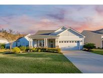 Charming single-story home features a well-manicured lawn and inviting front porch at 550 Tidewater Chase Ln, Summerville, SC 29486