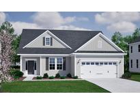 Charming single-story home with a two-car garage, manicured lawn, and a beautifully landscaped front yard at 123 Crosscut Ln, Summerville, SC 29486