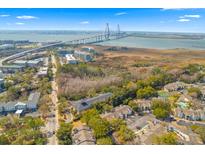 Scenic aerial view showcasing the Ravenel Bridge, nearby marshlands, and the community's layout at 274 Alexandra Dr # 14, Mount Pleasant, SC 29464