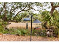Backyard bird feeders enhance the property's natural setting with mature trees and view to expansive marshland at 130 River Landing Dr # 6207, Charleston, SC 29492