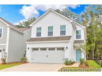 Charming two-story home featuring a two-car garage and a welcoming light blue front door at 224 Night Heron St # 629, Summerville, SC 29486