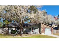 Charming single-story home featuring a brick facade, flowering tree, and well-maintained front yard at 105 Ford Ct, Summerville, SC 29483