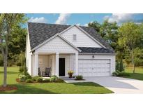 Charming single-Gathering home featuring a covered porch, well-maintained lawn, and an attached garage at 1033 Swamp Rose Run, Summerville, SC 29485