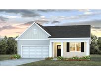 Charming one-story home featuring light siding, a covered porch, attached garage and well-maintained landscaping at 1034 Forrest Creek Dr, Summerville, SC 29483