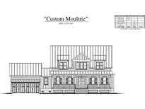 Rendering of a custom two-story home with a symmetrical front porch and attached two car garage at 3846 Delinger Dr, Mount Pleasant, SC 29466