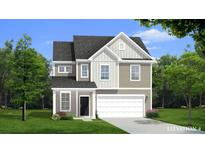 Charming two-story home with a well-manicured lawn, attached garage, and traditional architectural details at 476 Cadbury Loop, Summerville, SC 29486
