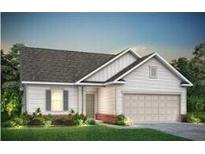 Charming single-Gathering home with gray roof, white siding, and a two-car garage at 124 Royal Cainhoy Way, Huger, SC 29450