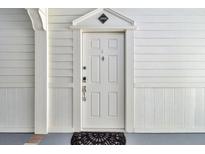 Charming front door with address number and classic hardware details at 1919 Basildon Rd, Mount Pleasant, SC 29466