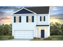 Charming two-story home with a white exterior, blue shutters, and a well-manicured lawn at 280 Watersglen Dr, Summerville, SC 29486