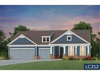 Charming single-Gathering home featuring blue siding, a covered porch, and a two-car garage at 125 Trillium Cir, Summerville, SC 29486