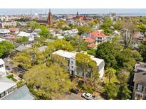 Lovely aerial view of a building surrounded by trees and a beautiful city at 10 Logan St # 6, Charleston, SC 29401