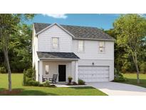 Charming two-story home features a welcoming front porch and attached two-car garage at 1027 Swamp Rose Run, Summerville, SC 29485