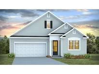 Charming single-Gathering home with a two-car garage, landscaped front yard and a craftsman-style front door at 177 Morning View Way, Moncks Corner, SC 29461