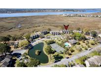 Gorgeous aerial view of waterfront community with marsh views, pool, tennis court, and waterway access at 165 River Breeze Dr, Charleston, SC 29407