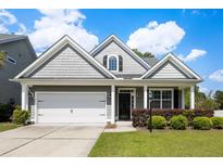 Charming single-Gathering home featuring a well-manicured lawn and an attached two-car garage at 547 Nelliefield Trl, Wando, SC 29492
