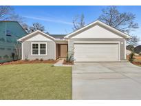Charming single-Gathering home features a two-car garage and manicured lawn at 6209 Portsman Ln, Summerville, SC 29485