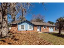 Charming single-story home with a brick facade, blue accents, and well-maintained landscaping at 119 Carolina Wren Ave, Ladson, SC 29456