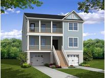 Charming two-story home with double porches, garage, and manicured lawn at 109 Tidewater Way, Charleston, SC 29492
