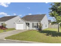 Charming single-story home featuring a well-maintained lawn, attached garage, and inviting curb appeal at 157 Tyger St, Summerville, SC 29485