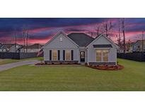 Charming single-Gathering home with a manicured lawn, classic white siding, and a welcoming front entrance at 179 Darby Meadow Ln, Ridgeville, SC 29472